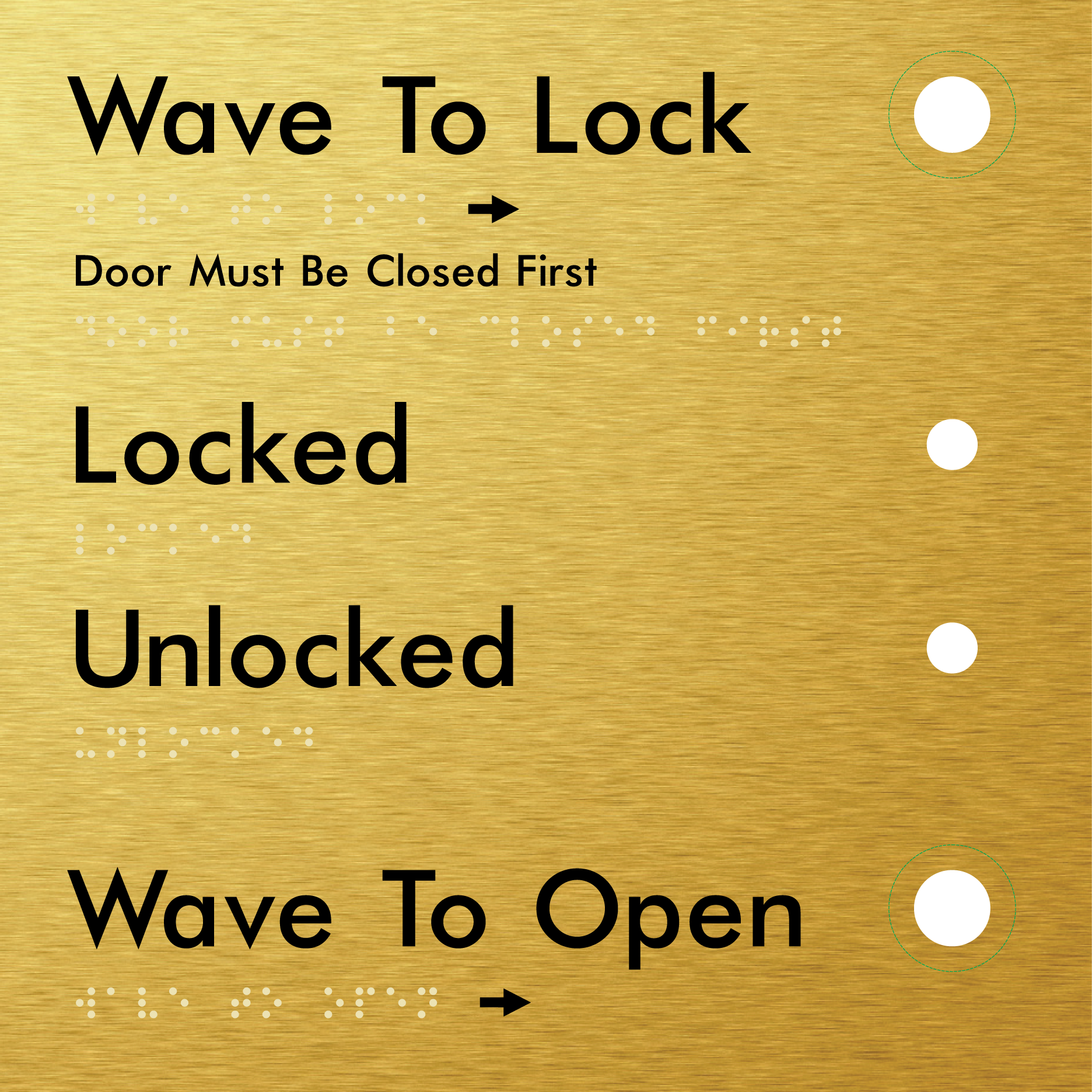 Wave to Lock Plate - Braille Tactile Signs Aust.