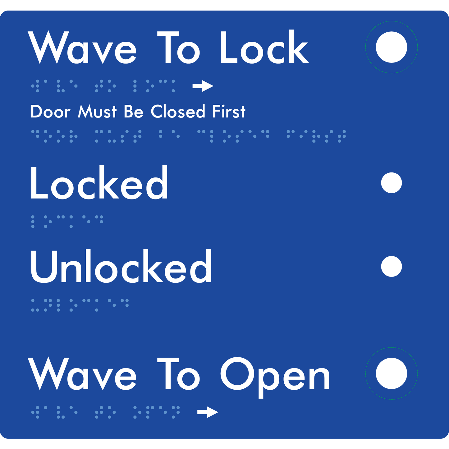 Wave to Lock Plate - Braille Tactile Signs Aust.