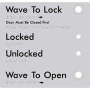 Wave to Lock Plate - Braille Tactile Signs Aust.