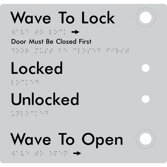 Wave to Lock Plate - Braille Tactile Signs Aust.