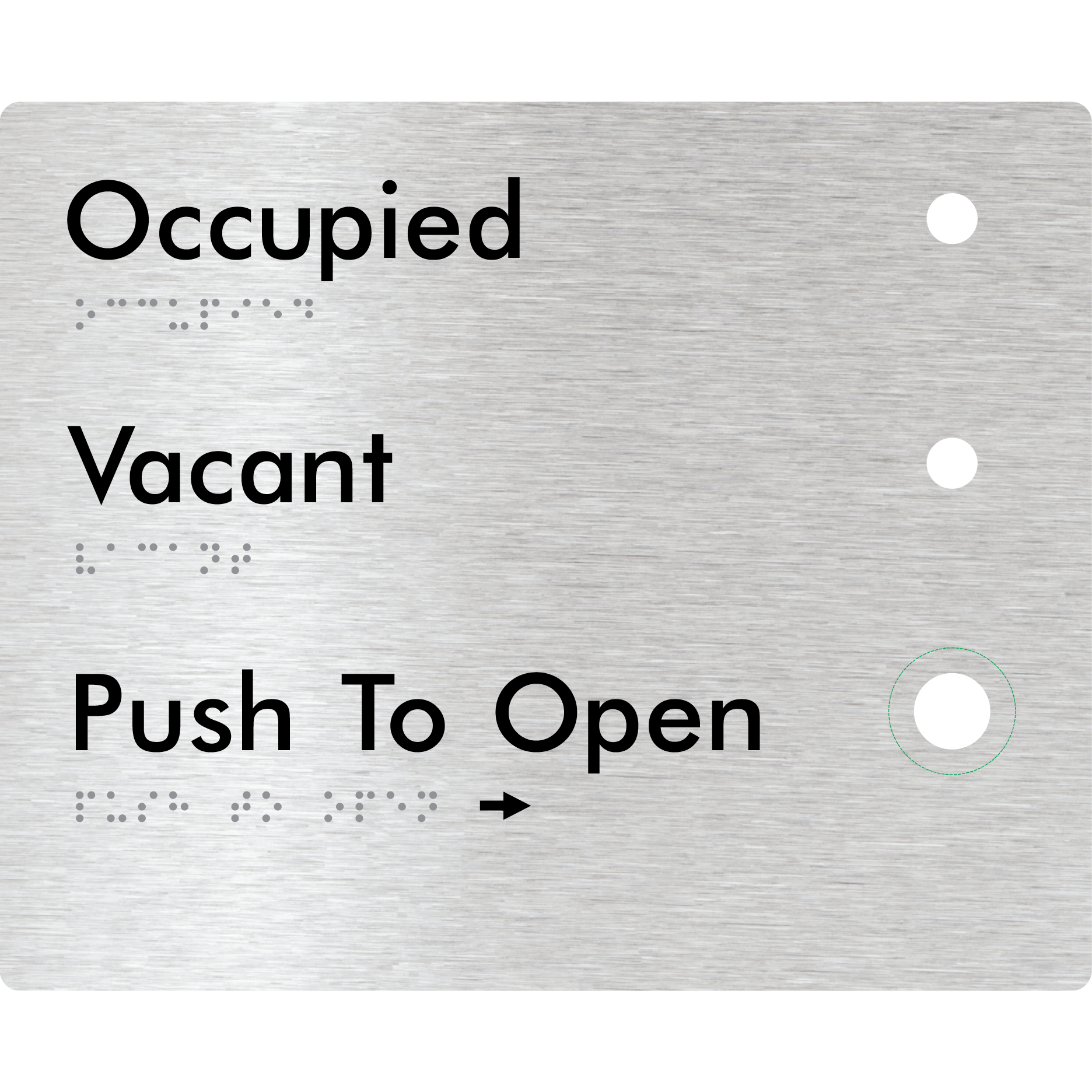 Push to Open Plate - Braille Tactile Signs Aust.