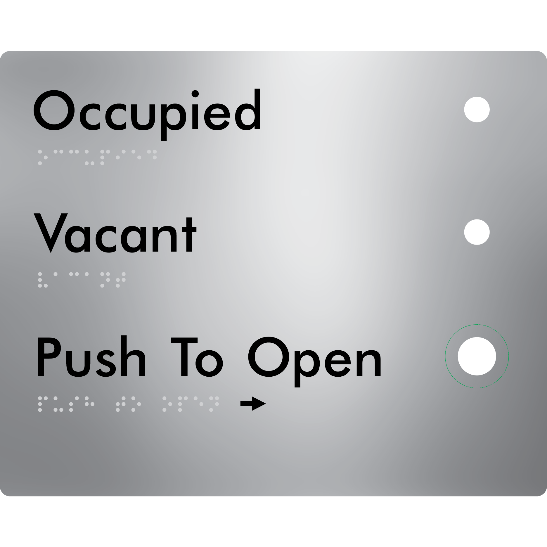 Push to Open Plate - Braille Tactile Signs Aust.