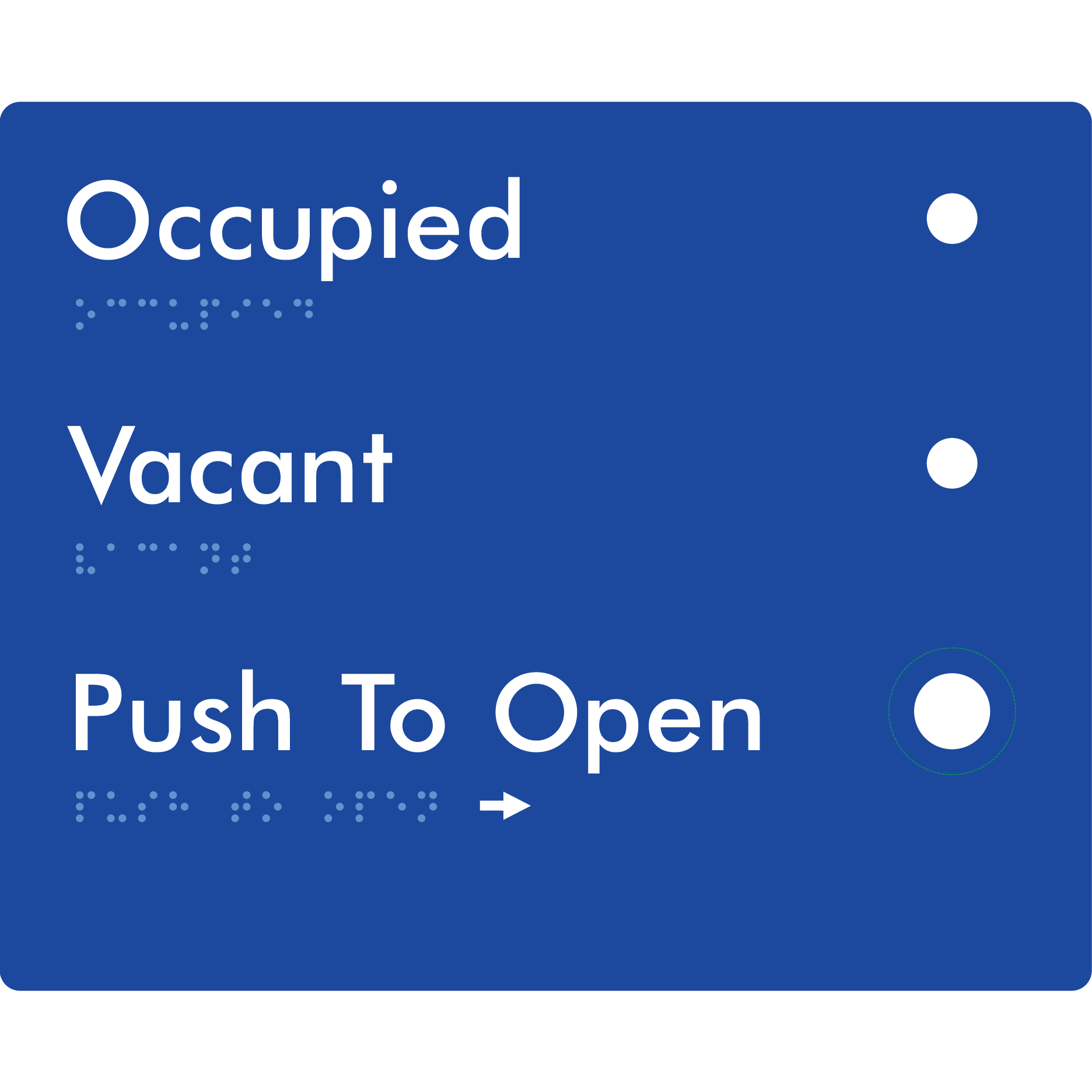 Push to Open Plate - Braille Tactile Signs Aust.