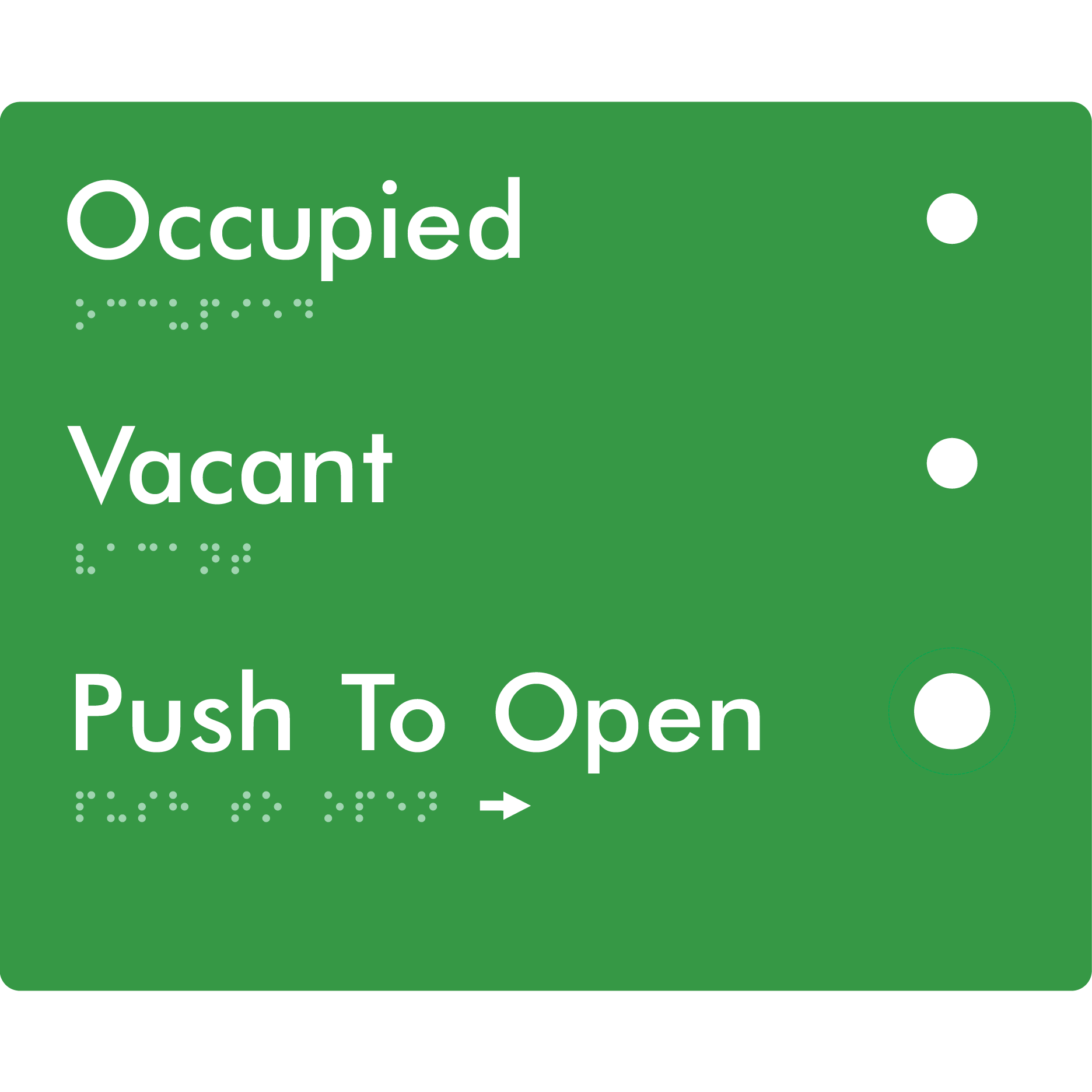 Push to Open Plate - Braille Tactile Signs Aust.