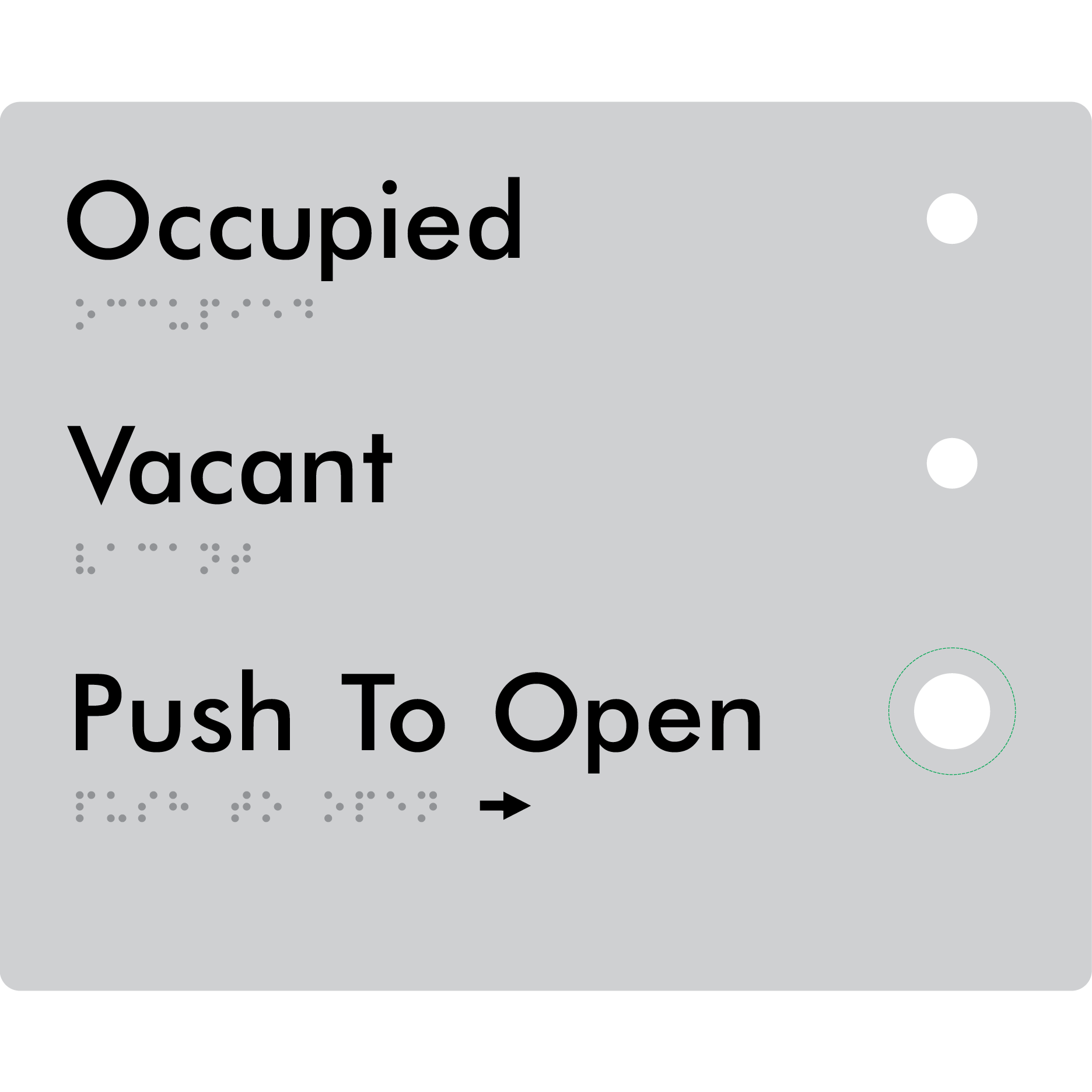 Push to Open Plate - Braille Tactile Signs Aust.