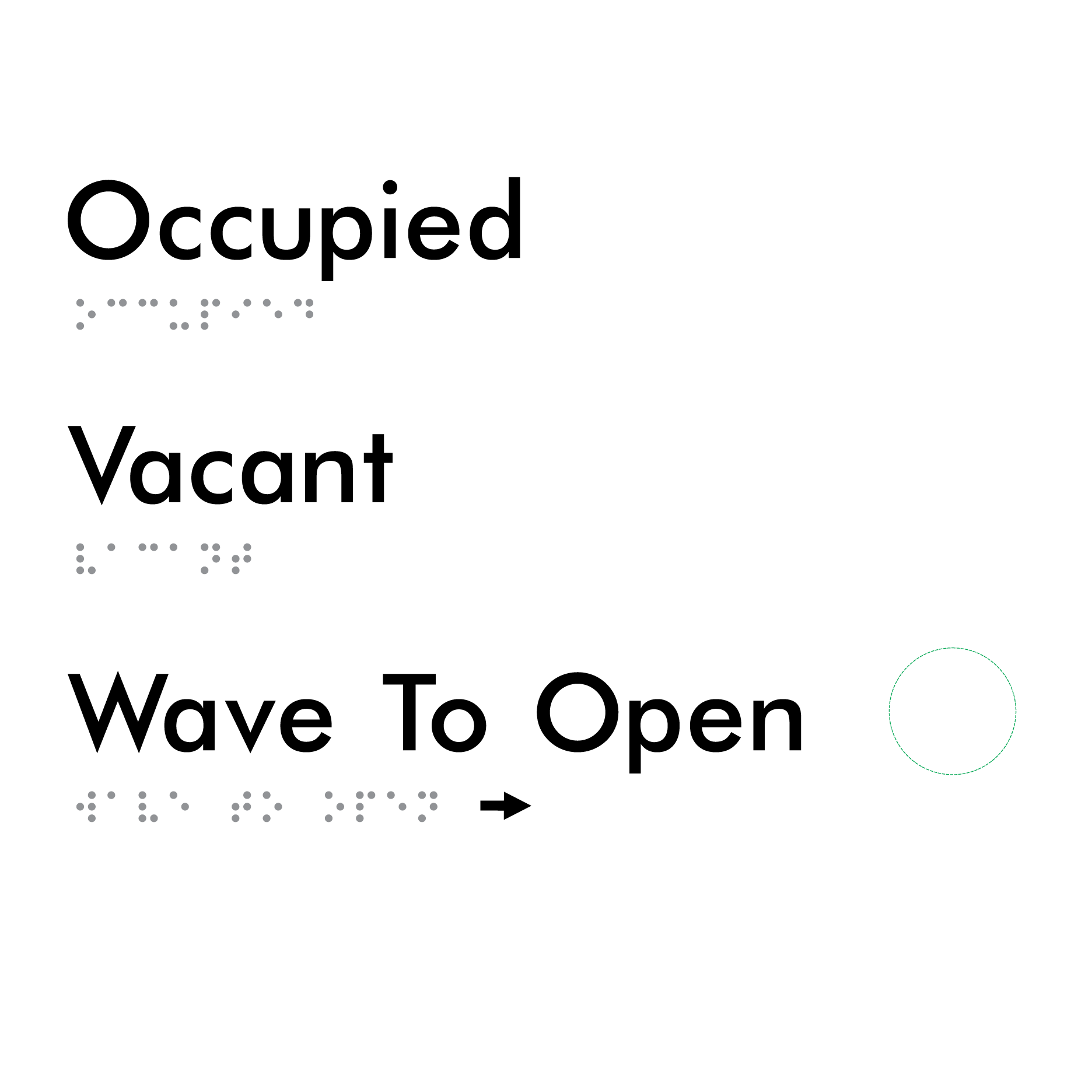 Wave to Open Plate - Braille Tactile Signs Aust.