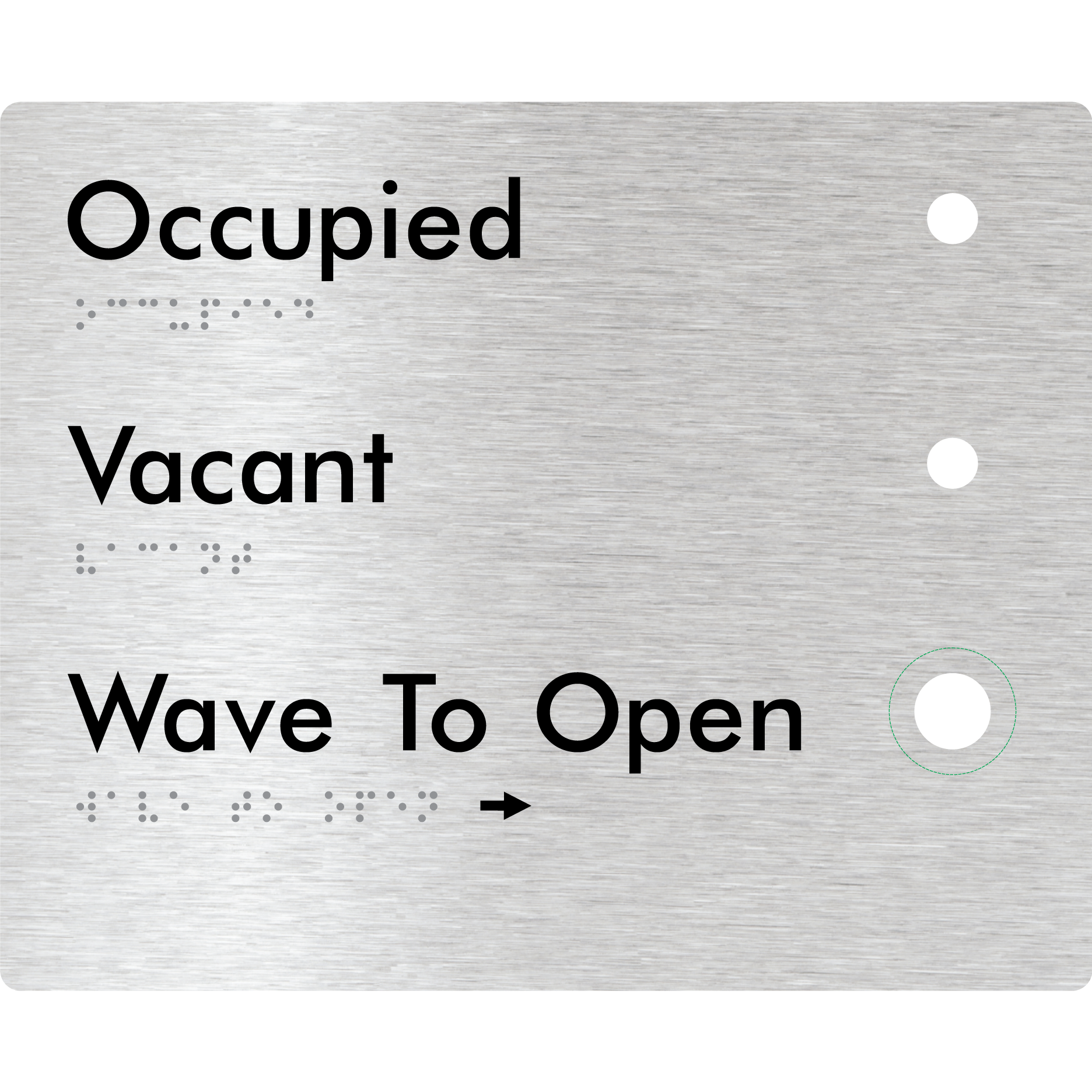Wave to Open Plate - Braille Tactile Signs Aust.