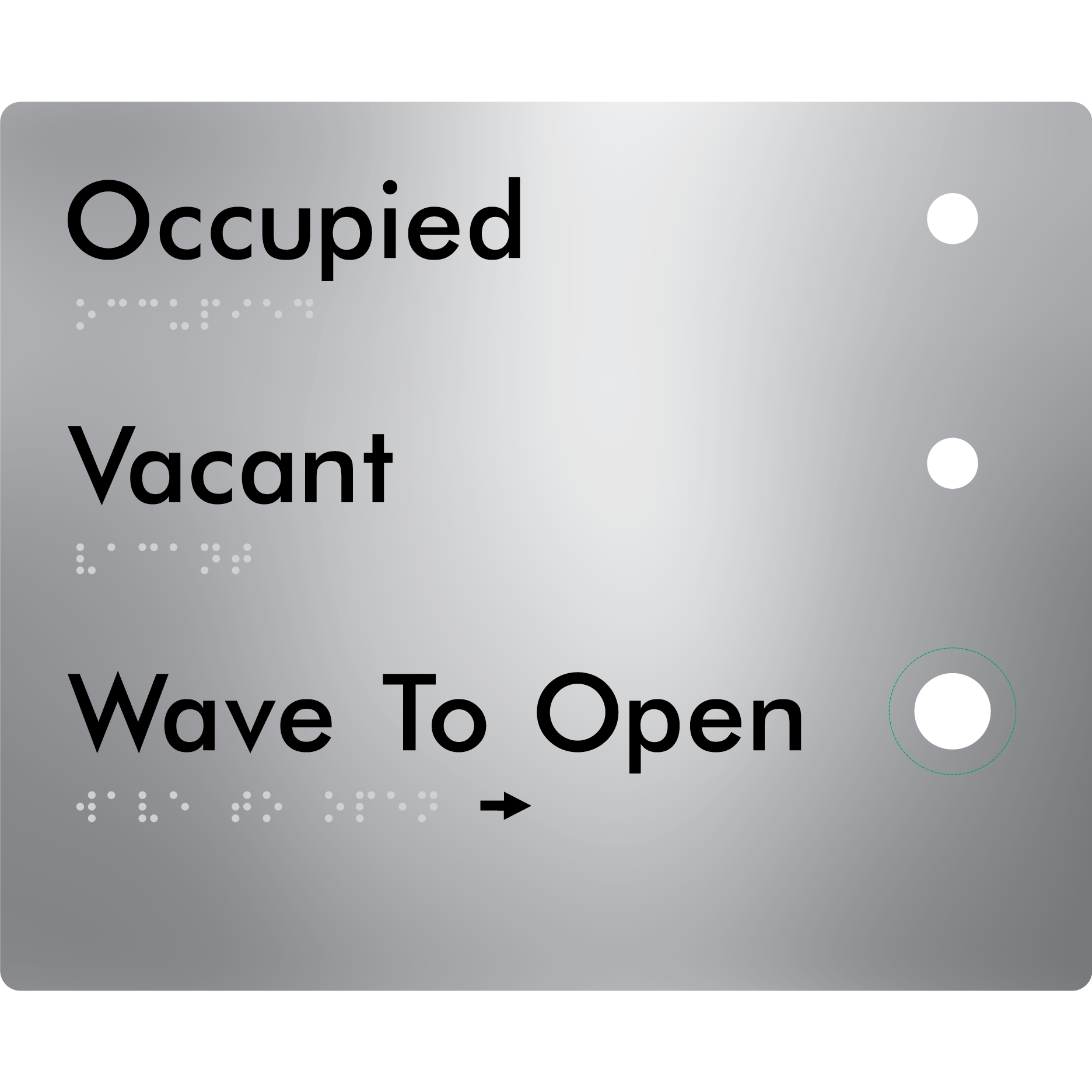 Wave to Open Plate - Braille Tactile Signs Aust.