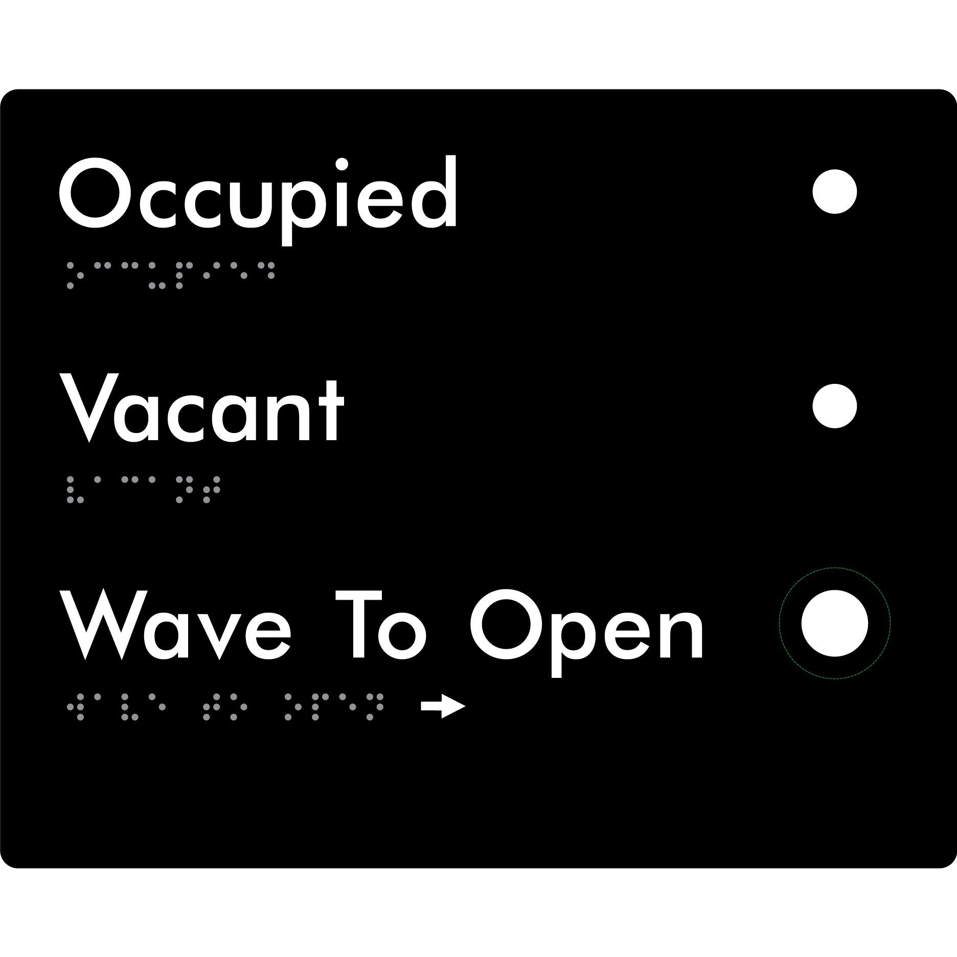 Wave to Open Plate - Braille Tactile Signs Aust.