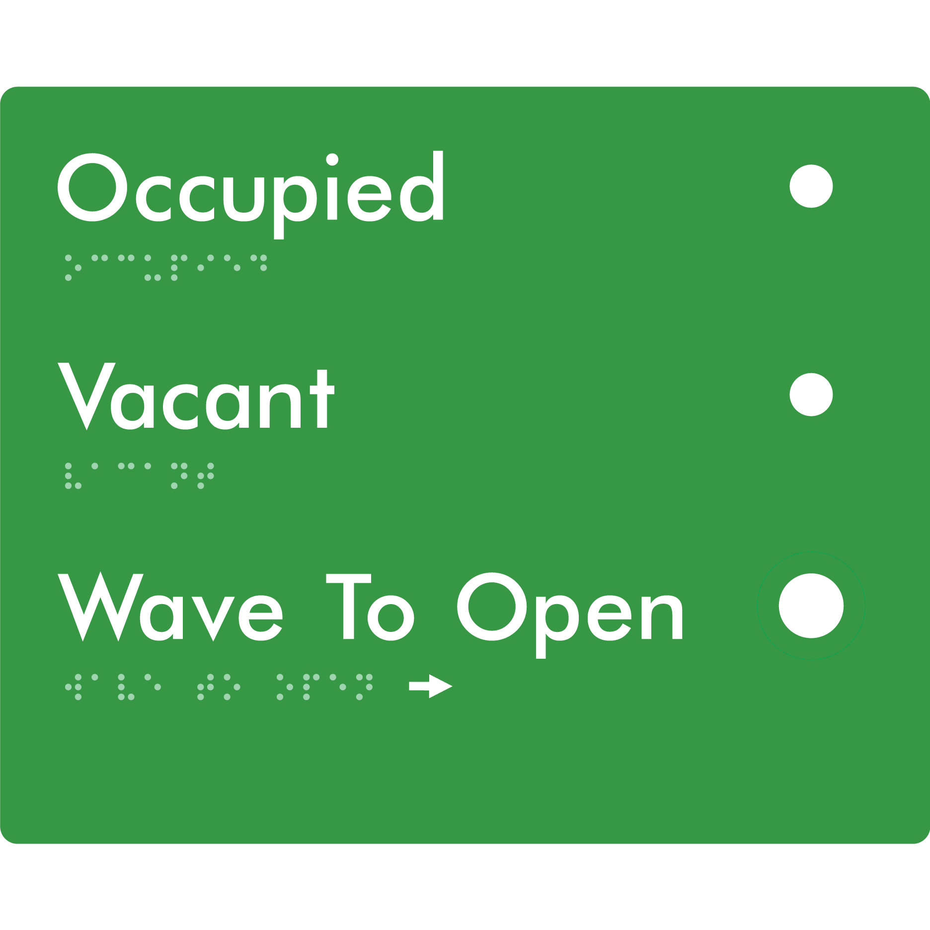 Wave to Open Plate - Braille Tactile Signs Aust.