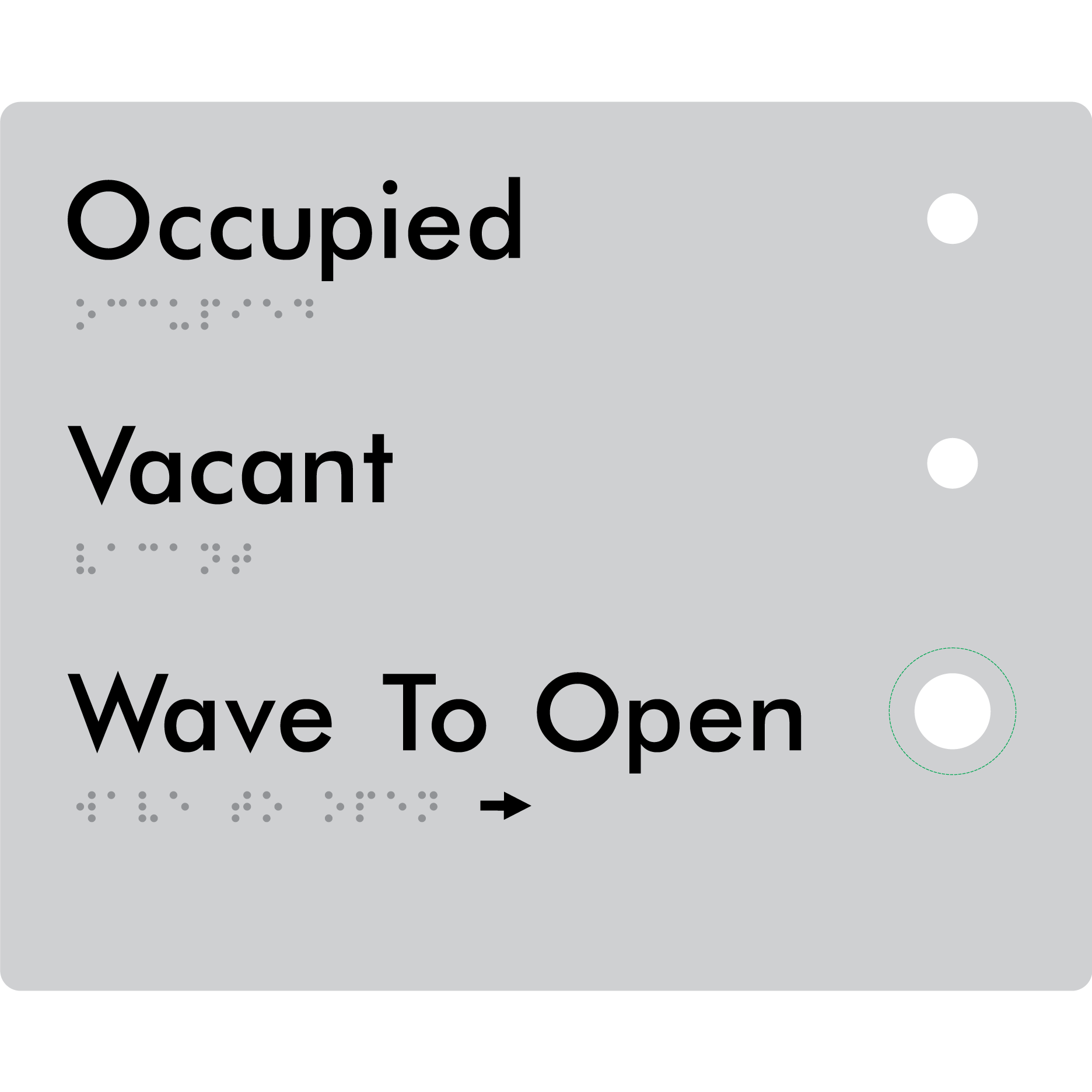 Wave to Open Plate - Braille Tactile Signs Aust.