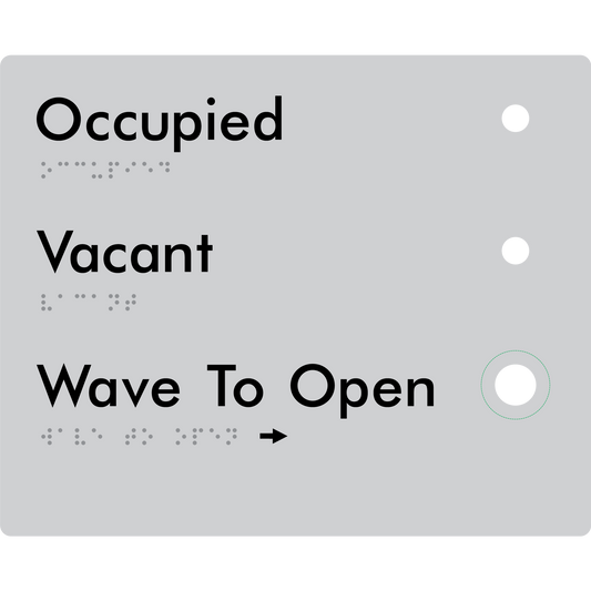 Wave to Open Plate - Braille Tactile Signs Aust.