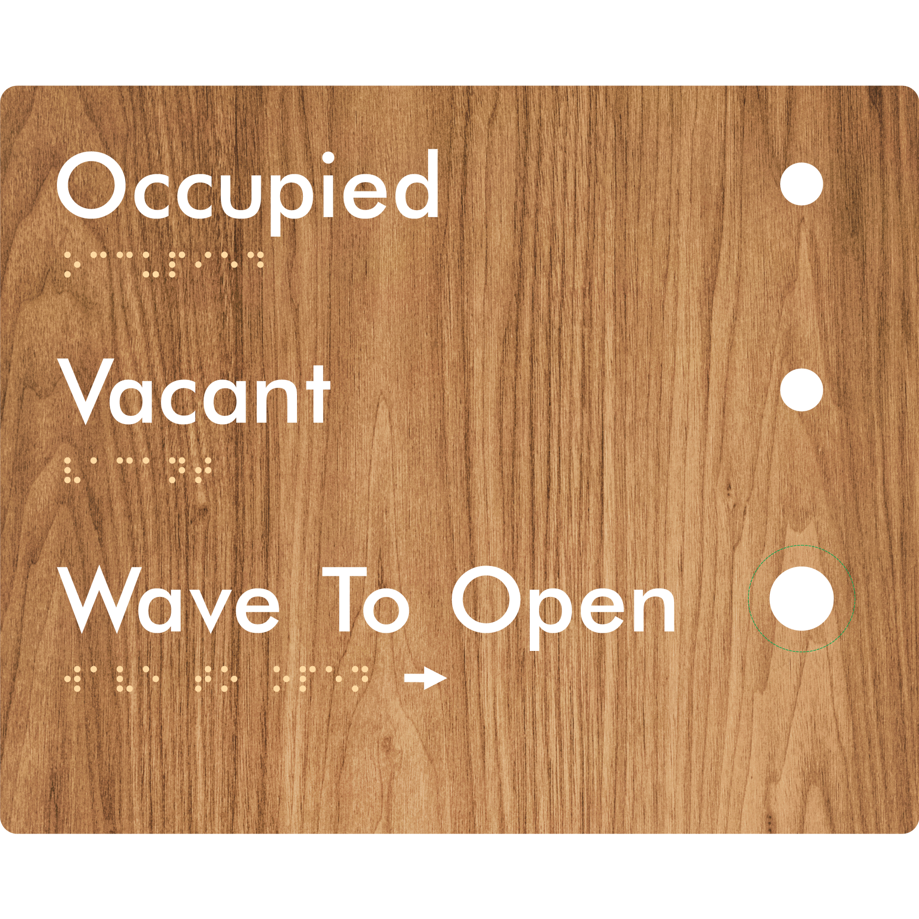 Wave to Open Plate - Braille Tactile Signs Aust.