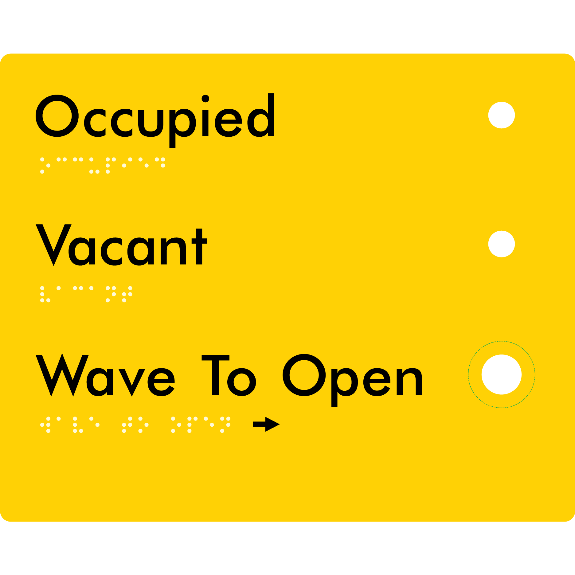 Wave to Open Plate - Braille Tactile Signs Aust.