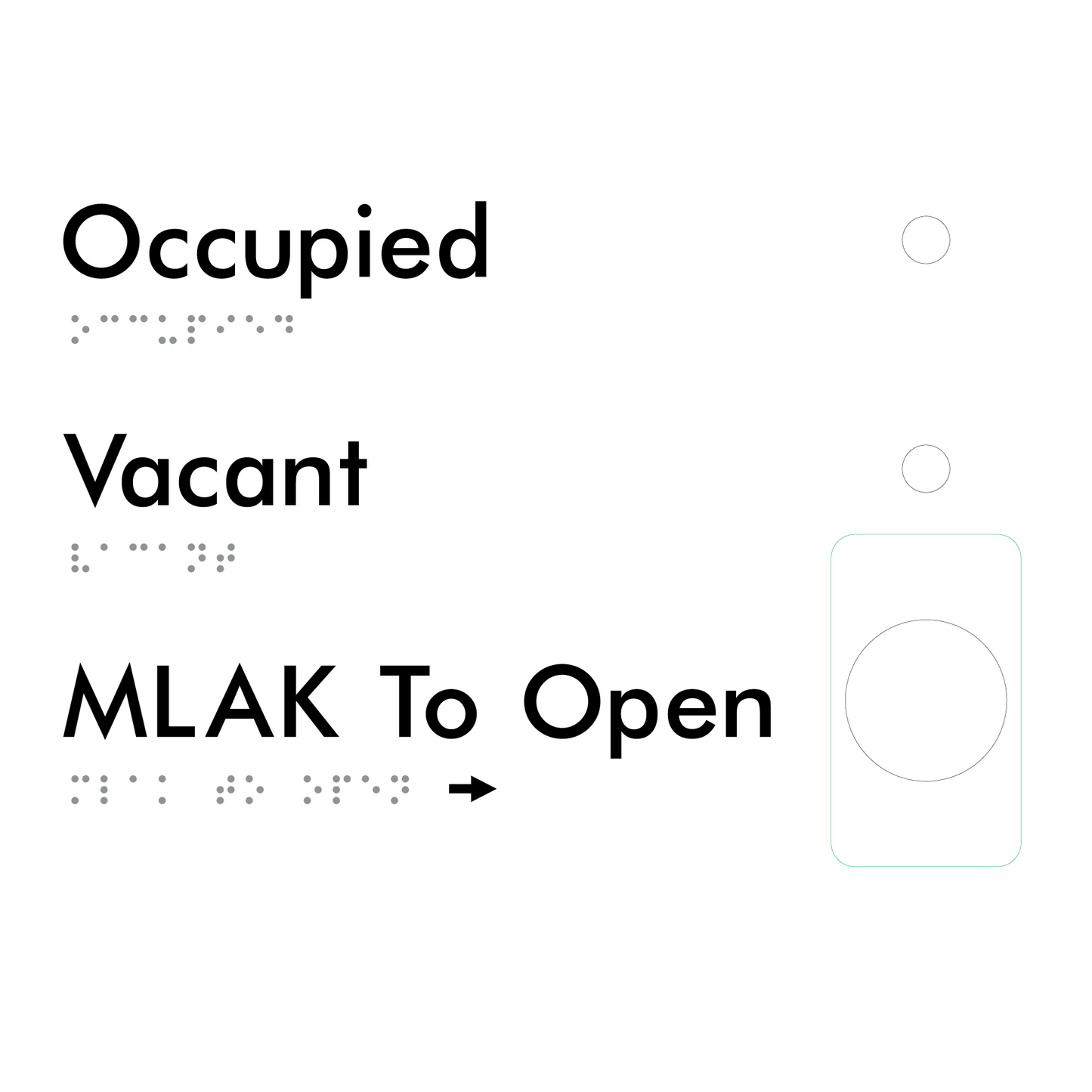 MLAK to Open Plate - Braille Tactile Signs Aust.