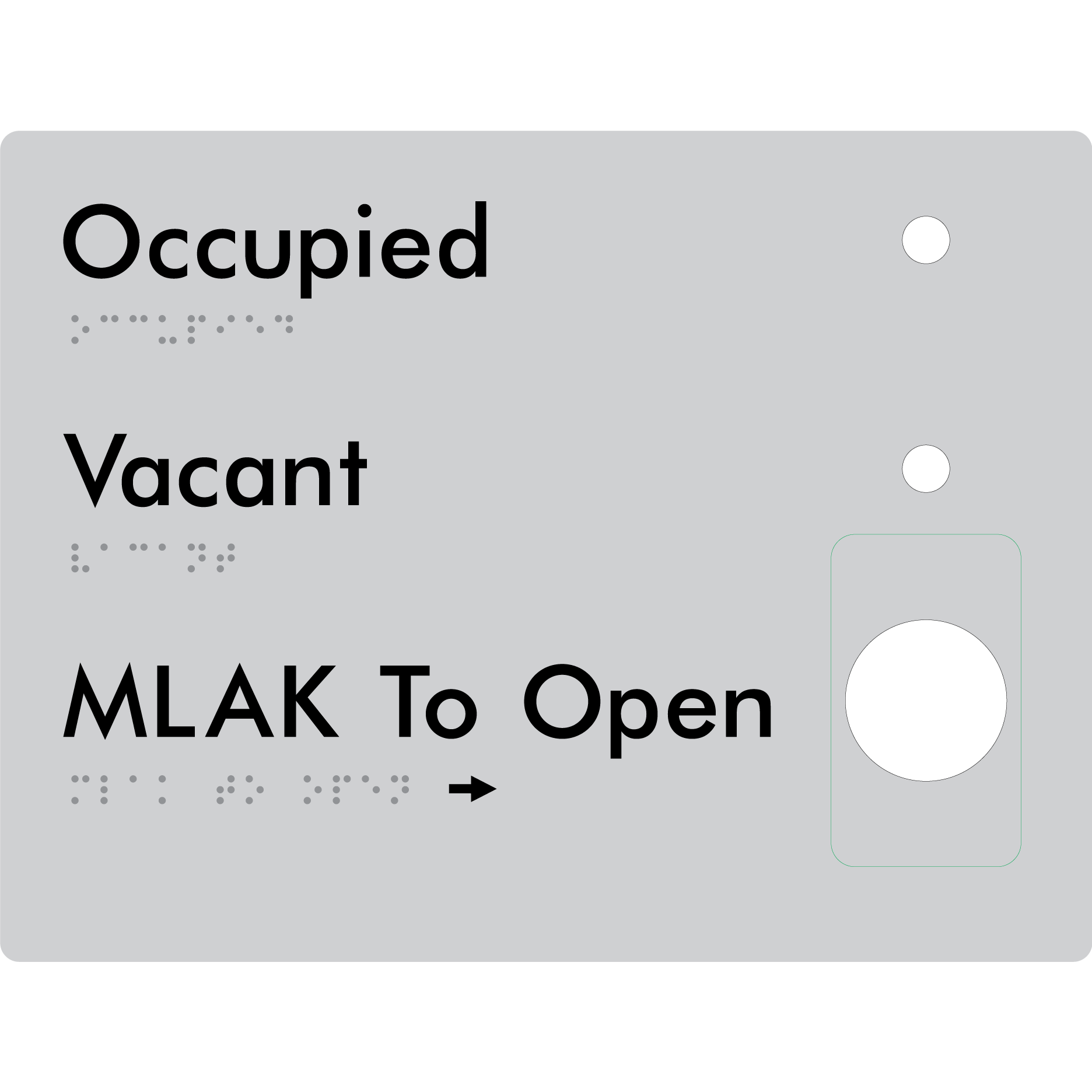 MLAK to Open Plate - Braille Tactile Signs Aust.