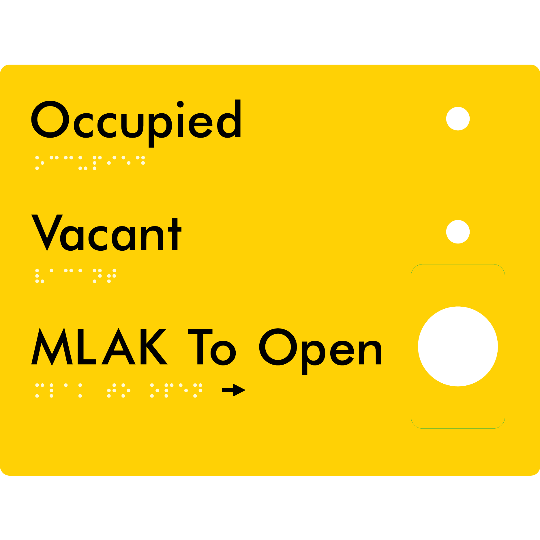MLAK to Open Plate - Braille Tactile Signs Aust.