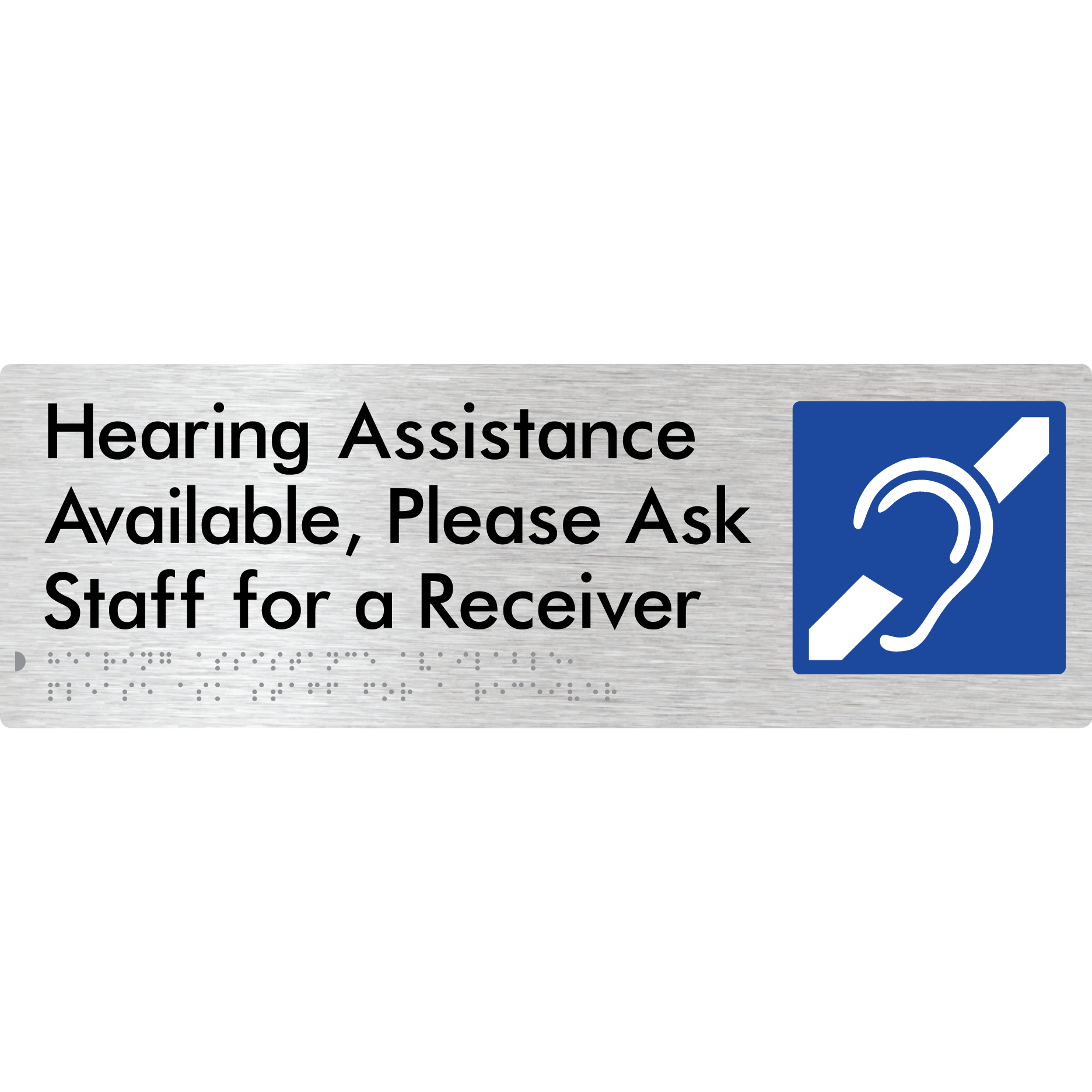 Hearing Assistance Available, Please Ask Staff for a Receiver