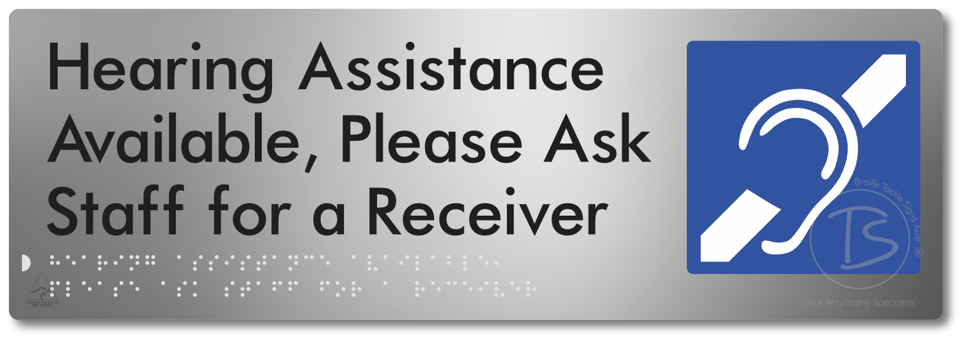 Hearing Assistance Available, Please Ask Staff for a Receiver