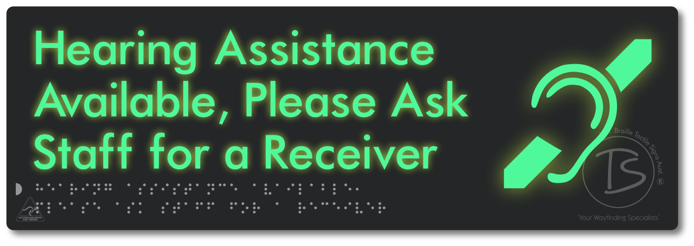 Hearing Assistance Available, Please Ask Staff for a Receiver