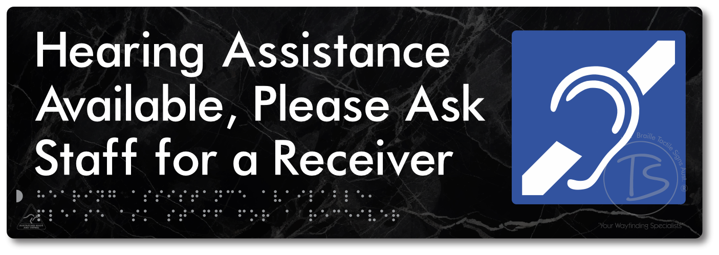 Hearing Assistance Available, Please Ask Staff for a Receiver