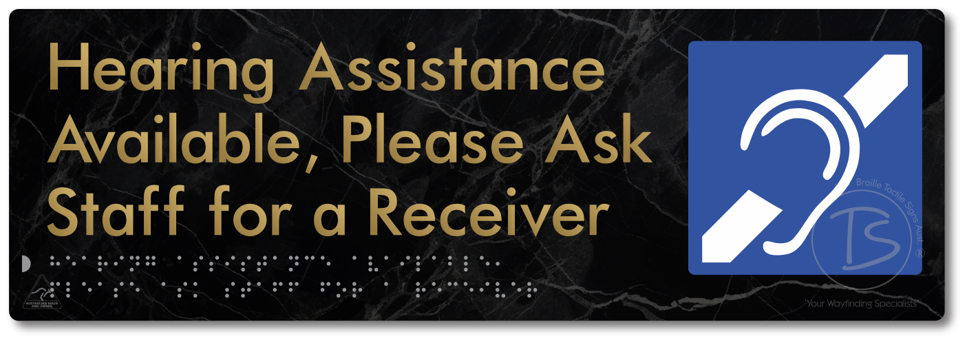 Hearing Assistance Available, Please Ask Staff for a Receiver