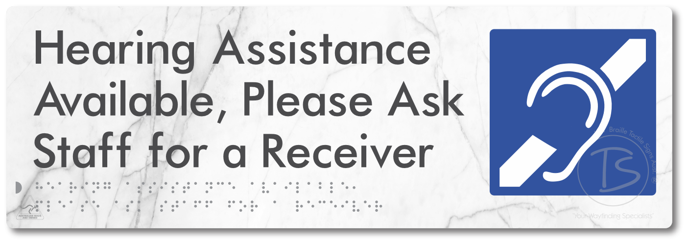Hearing Assistance Available, Please Ask Staff for a Receiver