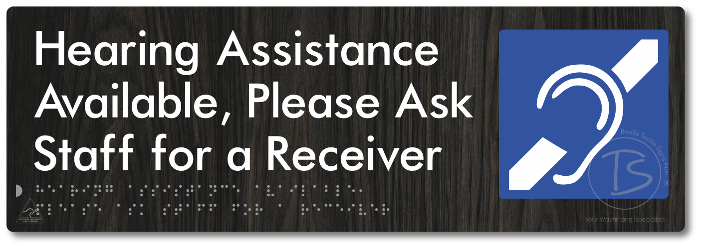 Hearing Assistance Available, Please Ask Staff for a Receiver