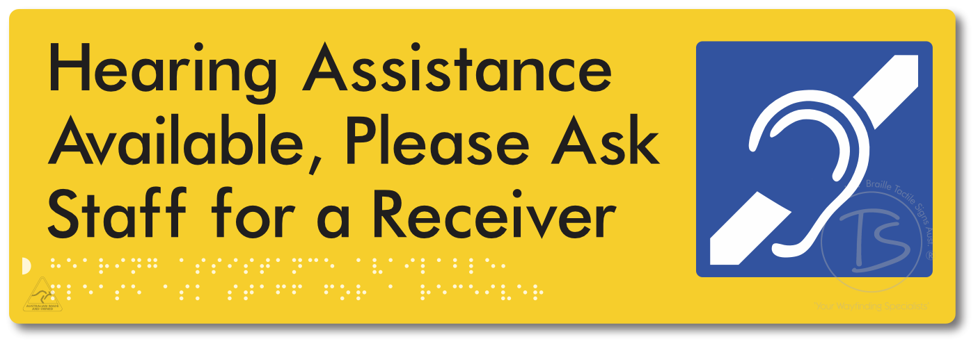 Hearing Assistance Available, Please Ask Staff for a Receiver