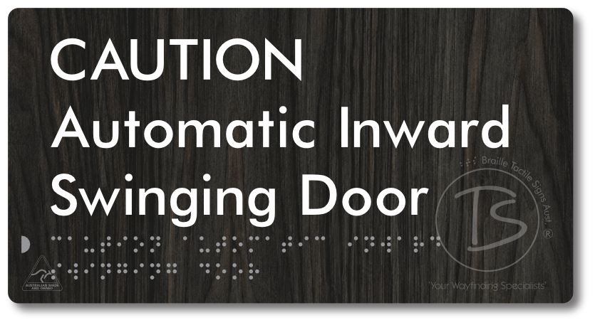 CAUTION Automatic Inward Swinging Door
