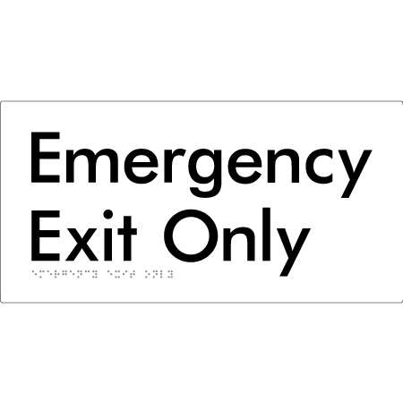 Emergency Exit Only - Braille Tactile Signs Aust.
