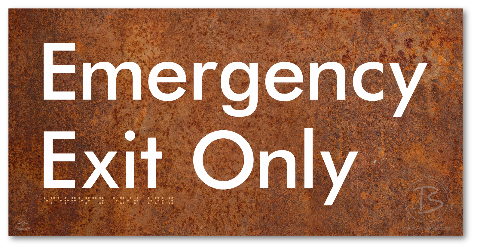 Emergency Exit Only - Braille Tactile Signs Aust.