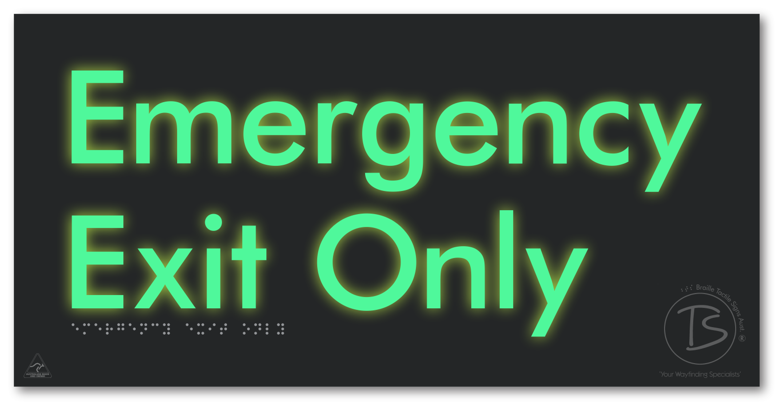 Emergency Exit Only - Braille Tactile Signs Aust.