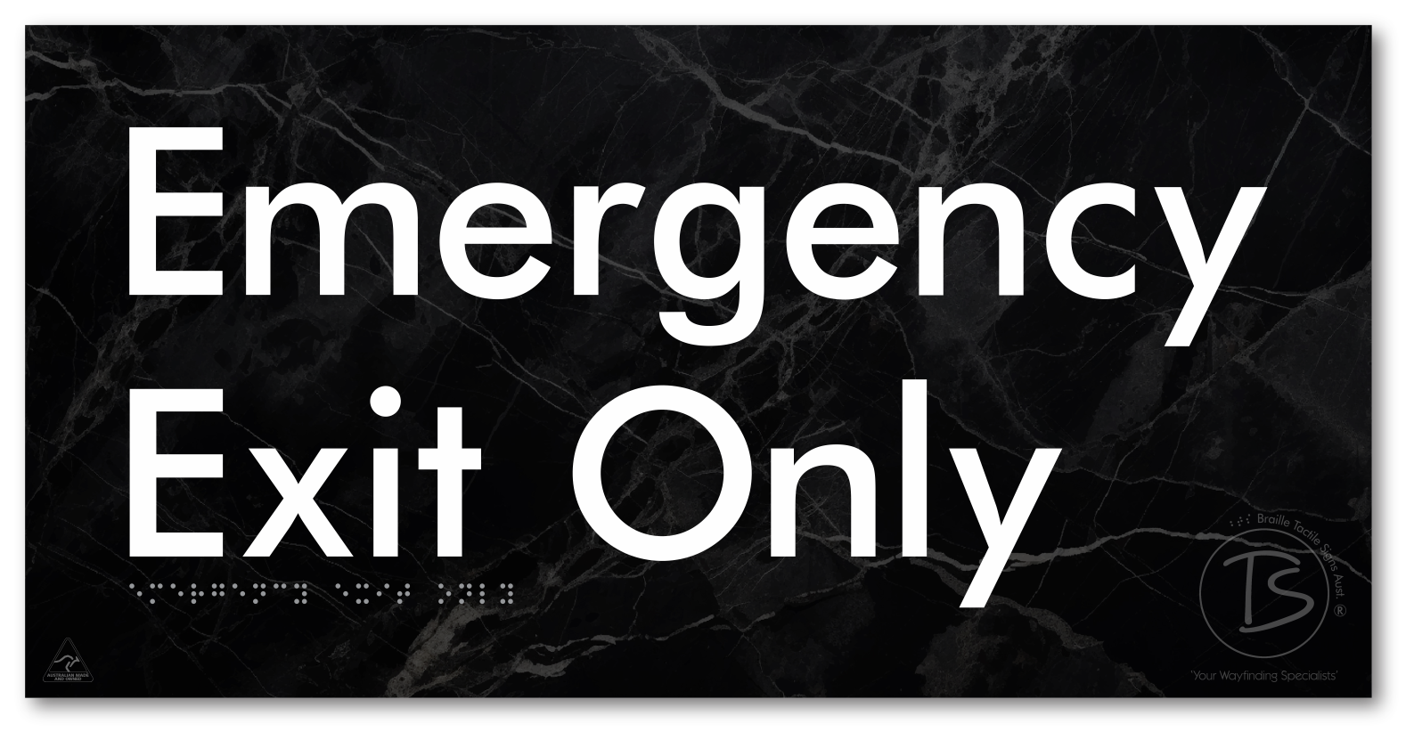 Emergency Exit Only - Braille Tactile Signs Aust.