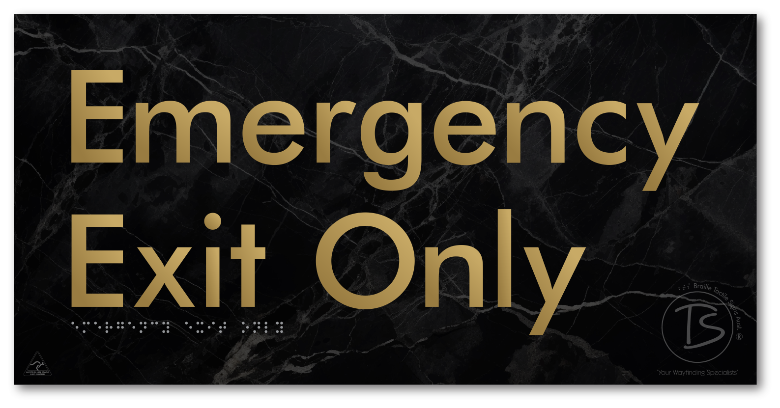 Emergency Exit Only - Braille Tactile Signs Aust.