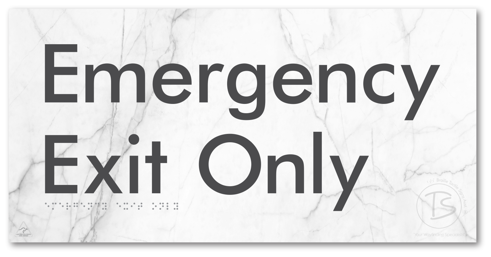 Emergency Exit Only - Braille Tactile Signs Aust.