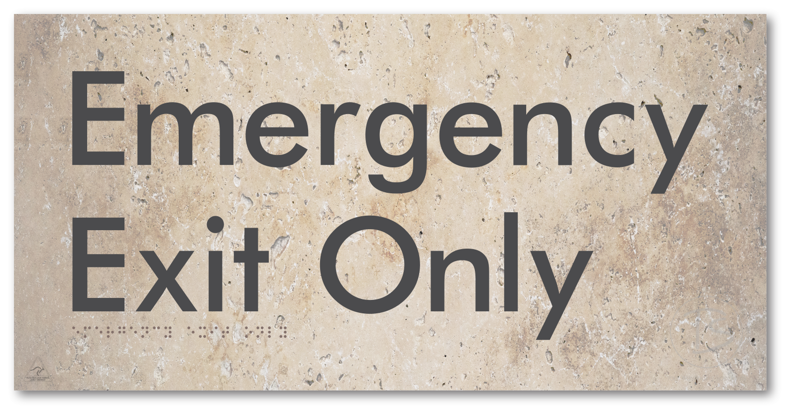 Emergency Exit Only - Braille Tactile Signs Aust.