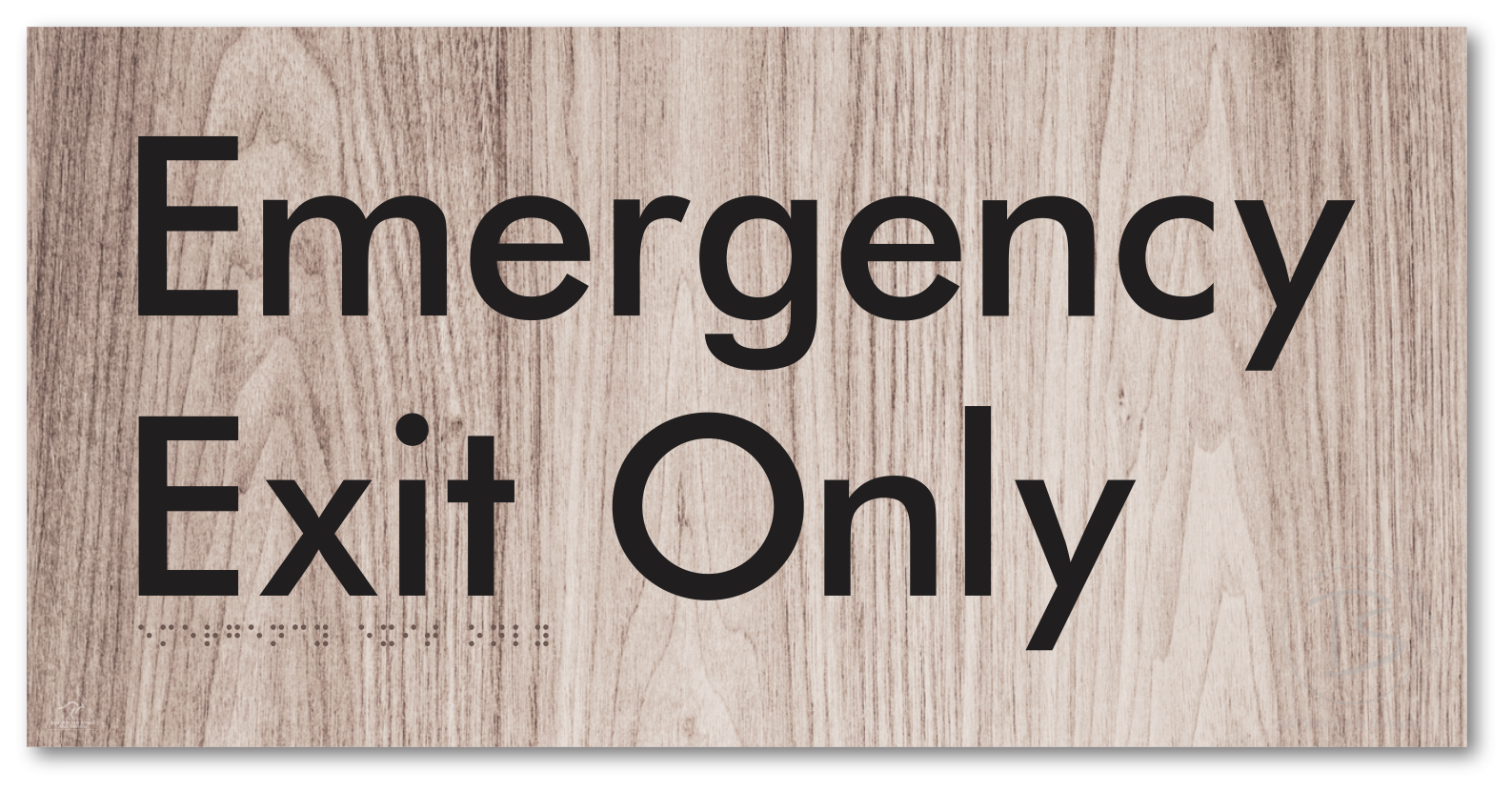 Emergency Exit Only - Braille Tactile Signs Aust.
