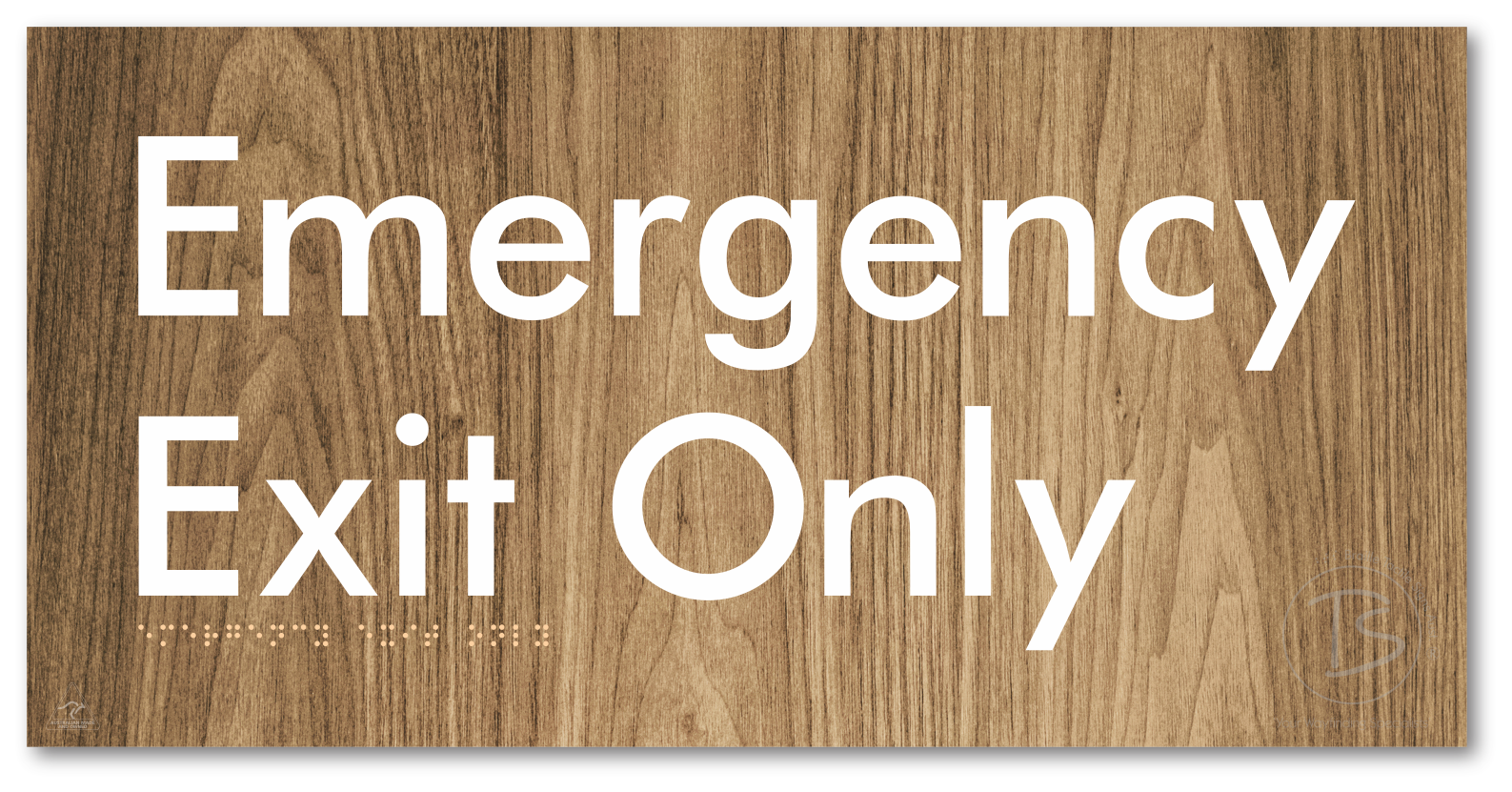 Emergency Exit Only - Braille Tactile Signs Aust.