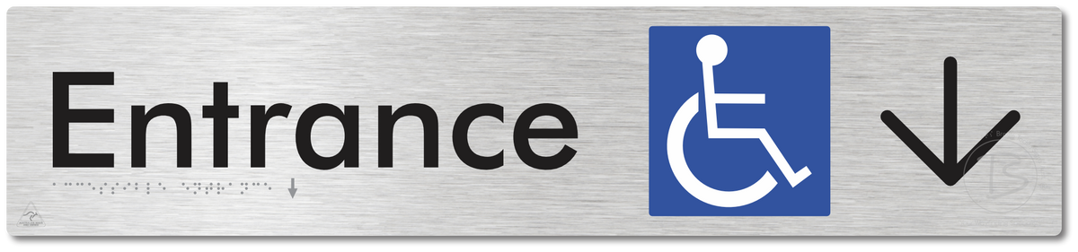 Accessible Entrance with Large Directional Arrow
