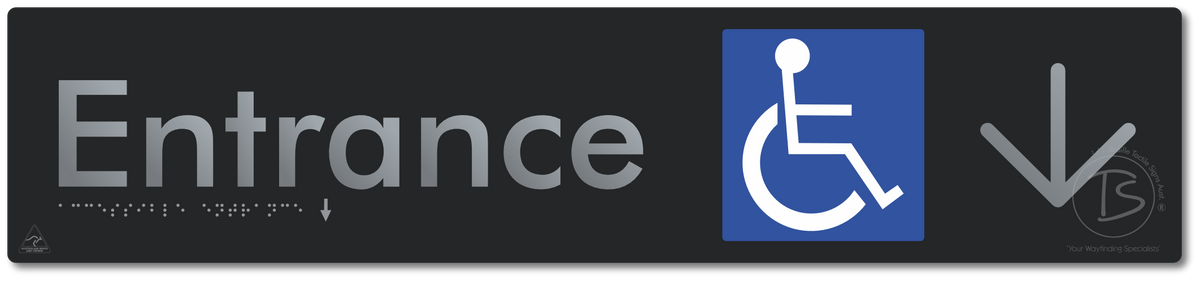 Accessible Entrance with Large Directional Arrow
