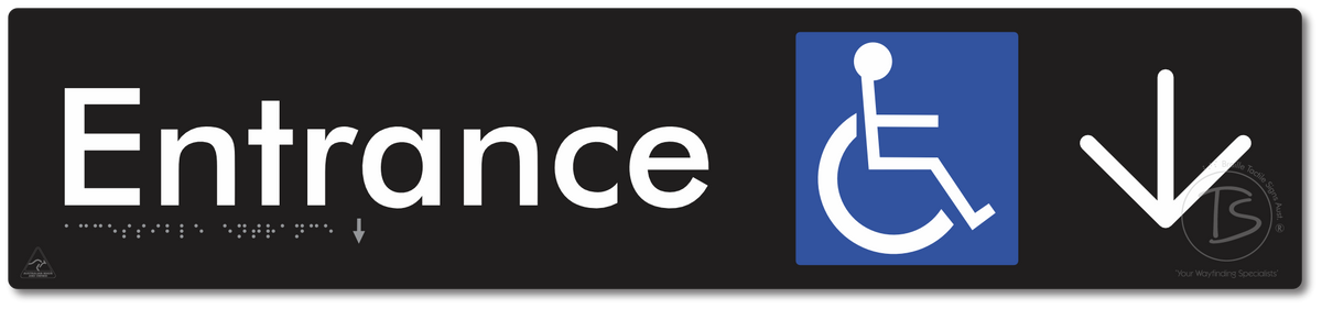 Accessible Entrance with Large Directional Arrow