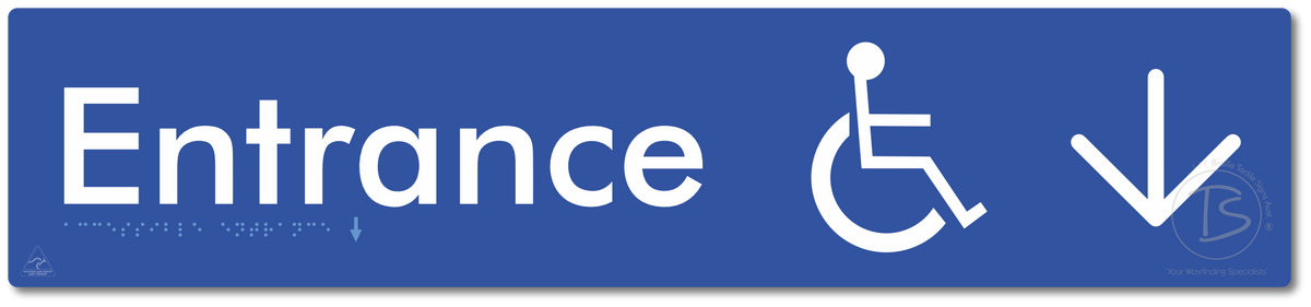 Accessible Entrance with Large Directional Arrow