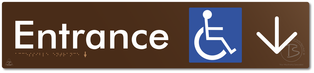 Accessible Entrance with Large Directional Arrow