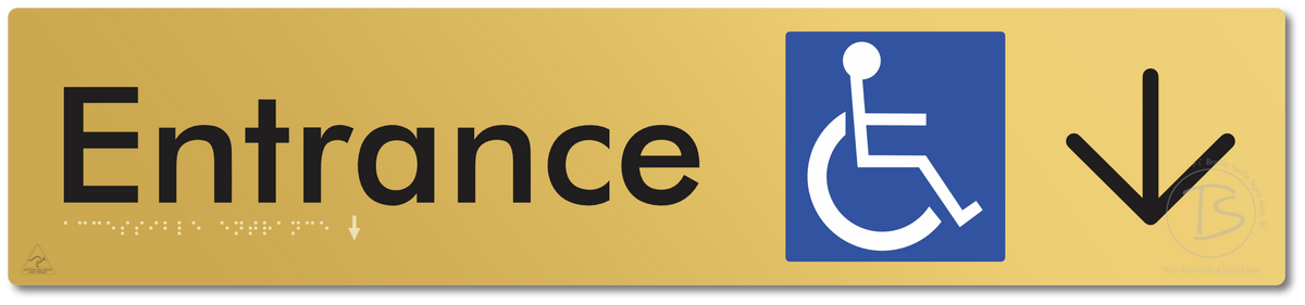 Accessible Entrance with Large Directional Arrow