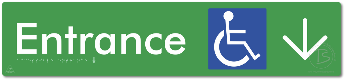 Accessible Entrance with Large Directional Arrow