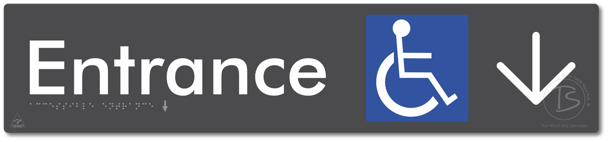 Accessible Entrance with Large Directional Arrow