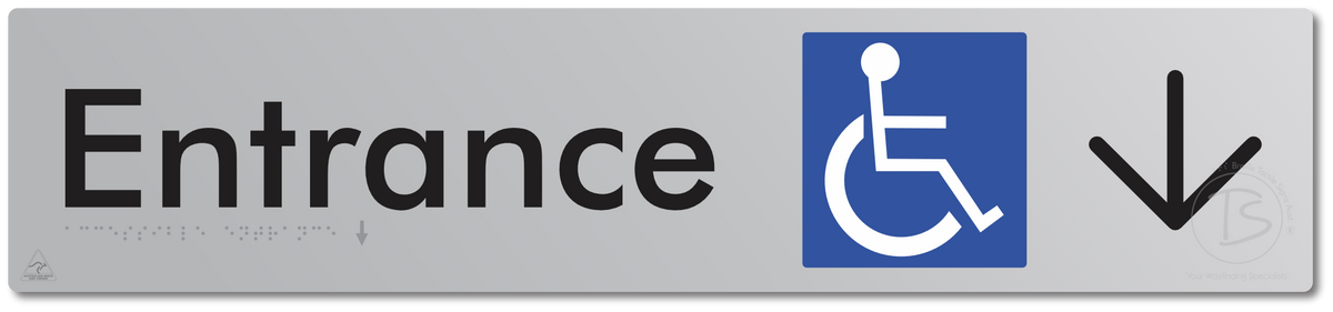 Accessible Entrance with Large Directional Arrow