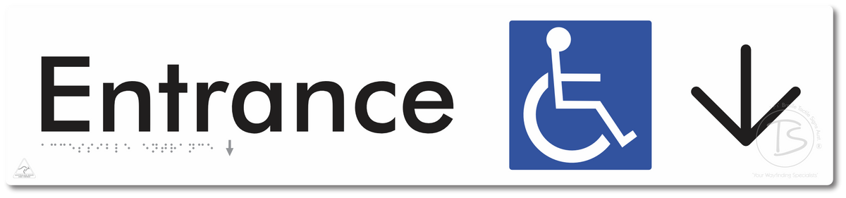 Accessible Entrance with Large Directional Arrow