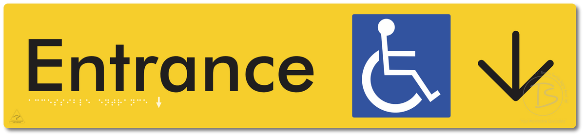 Accessible Entrance with Large Directional Arrow